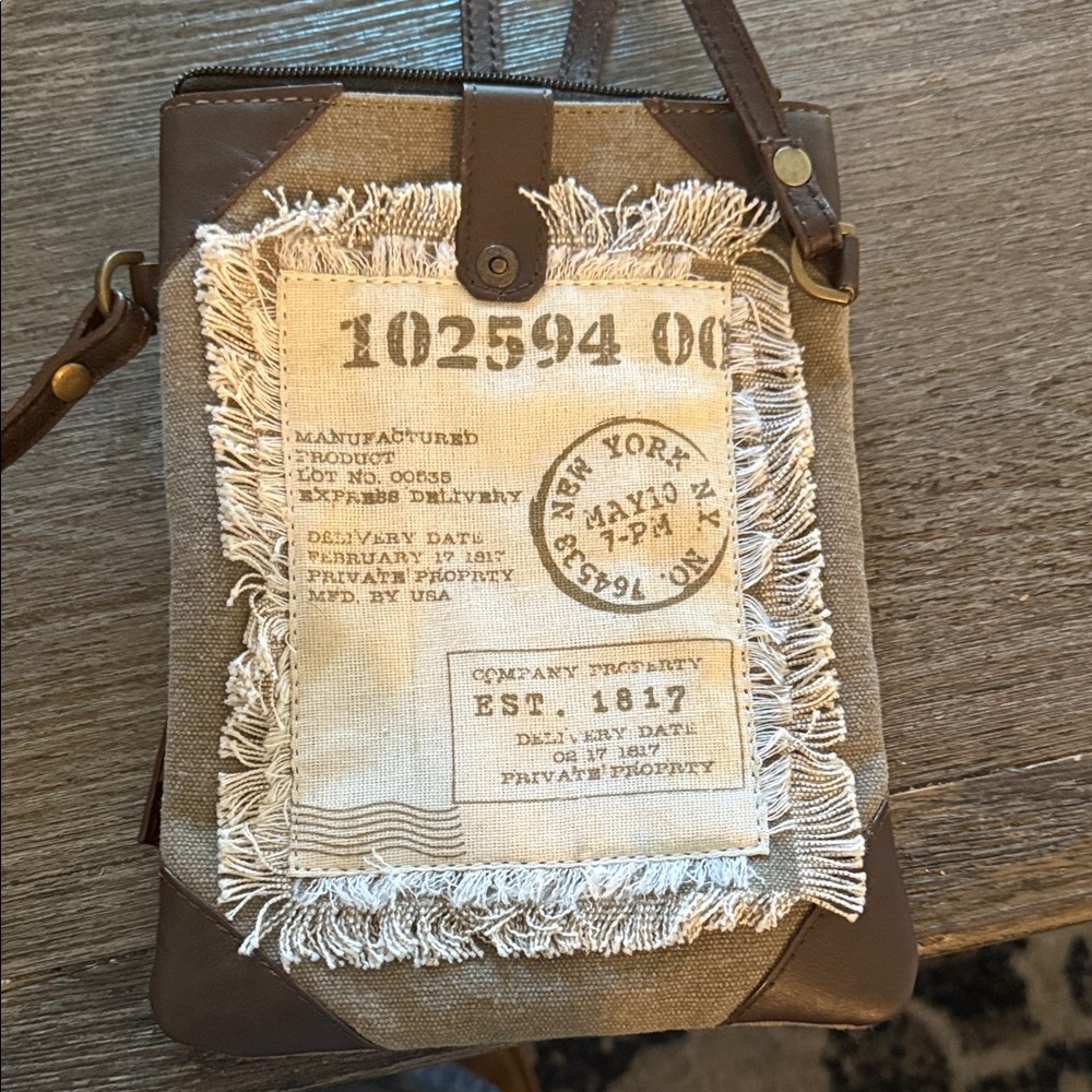 Brown and Tan Crossbody Bag
